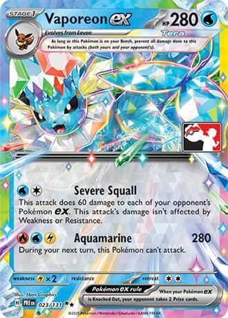 Prismatic Evolutions Vaporeon Ex [Prize-Pack] Pokémon card